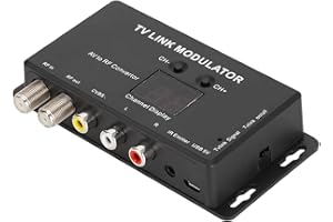 Bewinner1 UHF Modulator, TV LINK Modulator, AV to RF Converter, IR Extender with Channel Display, Adjustable Audio/Video Output Level for AV Sourse