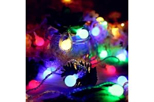 FPEAOB Łańcuch świetlny kolorowy, łańcuch świetlny na baterie, 5 m, 50 diod LED, oświetlenie imprezowe, na imprezę, do użytku na zewnątrz, do ogrodu, pokoju, na Boże Narodzenie, imprezę, dekoracja