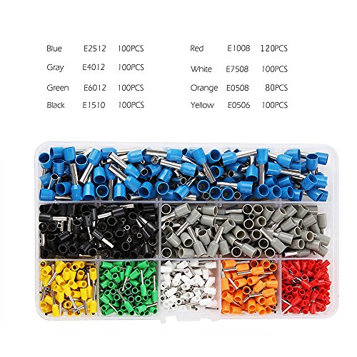 KOLIER Crimpzange Set, 0.25-6mm² Crimpwerkzeug mit 800 Aderendhülsen, Verstellbare Ratsche Stecker Crimper Werkzeuge mit Isolierdraht Steckverbinder - 2