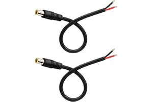 GINTOOYUN 2 cavi DC7909 di alimentazione, 12 V DC 8 mm spina maschio a filo nudo cavo di alimentazione a estremità aperta,16 AWG DC 7,9 x 5,5 mm connettore a barilotto per celle solari (0,3 m)