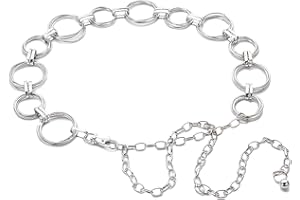 LumiSyne Mode Ceinture Chaîne Pour Femmes Chaîne De Taille Or Argenté Brillant Anneau En Métal Réglable Boucle Robe Chaîne Chaîne De Corps Pour Fête Mariage Quotidien