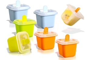 YNNHUDEEP Ice Lolly Moulds - Pack of 6 Ice Lolly Moulds, Food Grade Ice Pop Maker, Ice Lolly Mould with Sticks and Drip Protection