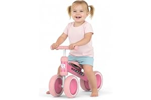 Curvaso Baby Balance Bike 4-Wheel No Pedal Toddler Ride-On Toy | First Bike for 1-2 Year Old Boys & Girls | Walker & Birthday Gift