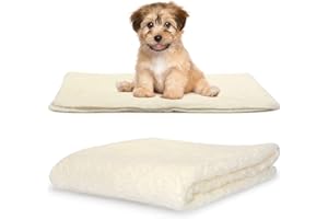 Snug Rug Couvertures pour Animaux Sherpa en Polaire Douce et Chaude pour Chiens et Chats Couvre-lit Lavable pour canapé, siège de Voiture, lit - Crème Taille Petite 88 x 60cm