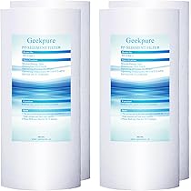 Geekpure 2-Pack 10x4.5 Whole House Water Filter Clear Housings – 1-Inch Brass Ports