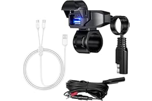 Hoembpn 20W Motorcycle USB Charger SAE to USB Adapter Waterproof,9V-24V Motorbike Socket Power Outlet,Multi-Function 3A Charging Cable Type-c Micro USB Interface