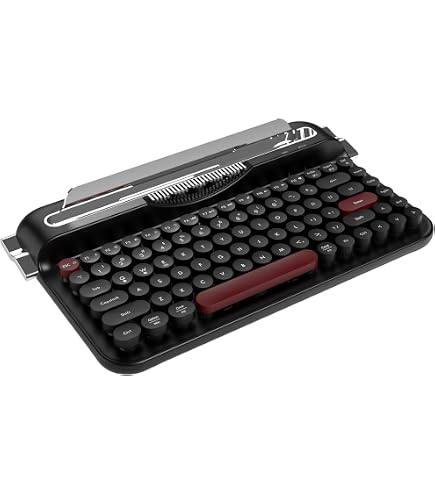 Yunseity Retro Schreibmaschinentastatur – Bluetooth Gaming Tastatur Mit RGB, 83 Tasten, Für PC & Smartphone