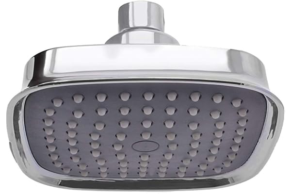 BATH GURU 5x5 Inch Square Rain Shower Head for Bathroom, ABS Plastic Overhead Shower with Chrome Finish, Leak Proof, Anti-Clog Silicone Nozzles, Universal Fit for Wall & Ceiling Mount