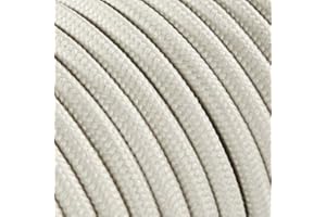 LND Fil Électrique Tissu Blanc Cassé 2x0,75mm² - Câble Électrique Textile de Qualité