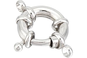 NICENEEDED 925 Cierre de Anillo de Resorte de Plata Esterlina, Conector de Cierre de Anillo Cerrado Redondo de 14mm, Accesorios para Cierres de Resorte de Joyería
