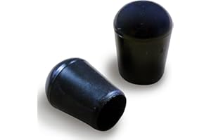 ajile - 12 pièces - Embout Enveloppant Rond pour Tubes de diam. 8 mm - Noir - EVR108-M
