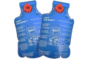 LOWENERGIE Toilet Water Saving Device Cistern Tank Bag Bank Flush Insert Dual Clip Hook (2 Pack)