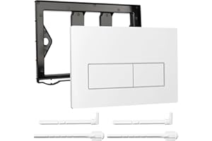 LURICO WC Drückerplatte, Kompatibel mit Geberit 01/20/21/30/40/50, UP300 & UP320 Serien Betätigungsplatten, Doppelspülung, ausgestattet mit Spülhebel-Set und Einbaurahmen (Weiß, 245 * 164 mm)