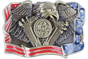 LONGCREEK Fibbia della cintura dell'aquila per gli uomini, fibbia della cintura dell'aquila calva americana, fibbia della cintura della testa dell'aquila vichinga norrena