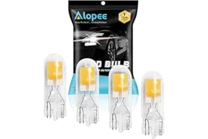 ALOPEE 4-Pack T10 Ultra Brillante Blanco Cálido COB Fuente de luz Bombillas LED Reemplazo para 194 W5W 168 2825 501 Bombilla Halógena Luces Interiores Luz de Matrícula Bombilla