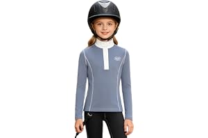 SiiRoh Ridskjortor för barn, ridjacka, showrock för ryttare, sportig ridjacka, löparskjorta, armhålaträning, topp, ridning