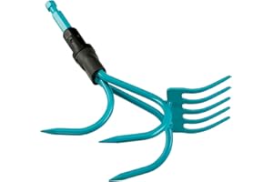 Gardena combisystem-Grubber-Rechen: Praktisches 2-in-1-Gartenwerkzeug, türkisschwarz, One Size, hochwertige Materialien (03165-20)