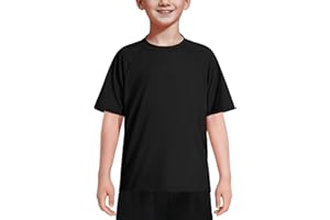 JOCMIC Boys Rash Guard Swim Shirt Short Sleeve UPF 50+ Sun Protection Quick Dry Rashguard Swimming Shirt for Kids Youth
