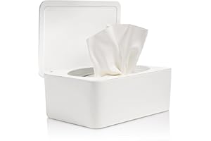 ELALOVE Versiegelte Feuchttücher Box mit großem Volumen Staubschutz Weiß Baby Feuchttücherbox für feuchte Tücher Toilettenpapier Taschentücher im Badezimmer Wohnzimmer