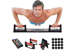 ‎HAOYAO Push Up Board, Faltbar 9 in 1 Push Up Rack Board Train Fitness System Workout Multifunktionale Trainingsständer Fitnessgerät Indoor Arm Trainingsgeräte Outdoor Bauchmuskulatur