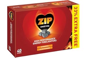 PROTECKER 12 X Packs of 40 Zip High Performance Energy Firelighters Stove Wood burner Logs Fire Logs 480 Cubes