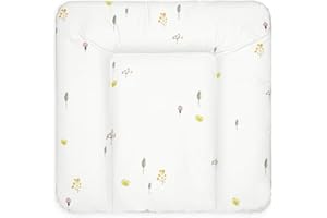 BONKY® Wickelauflage 75x72 cm - weiche Wickelunterlage - Baby Wickeltischauflage - Wasserdischt - Abwaschbar - Made in EU - 100% Oeko TEX - Wiese 2B