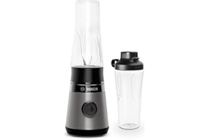 ‎BOSCH Bosch Mini-Standmixer, Smoothie Maker, Mini Highspeed-Mixer, bis zu 40.000 rpm, 450W, ToGo-Flasche, spülm.geeignete Teile, Made in Europe, VitaPower Serie 2 MMB2111S