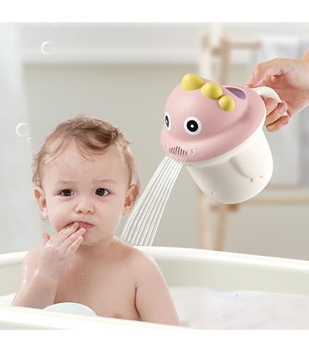 Tazza Per Risciacquo Bagnetto Bambino A Forma Di Orsetto, Con Manico Ergonomico, Protegge Occhi E Capelli, In Plastica Sicura BPA-free