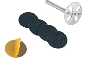 STALEKS PRO STALEKS Pododisc pedicura + 5 recambios lima 180 grit Uso Profesional Domestico Acero Inoxidable (PDset-15)