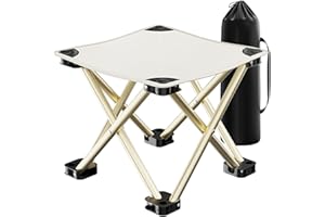 HOUSLUX klapphocker-Camping Stuhl hocker-klappbar - faltbar klapphocker， 33 * 33 * 33cm klapphocker ， tragbarer Stuhl Mini klappbarer， wandern Gartenarbeit klapphocker(weiß)