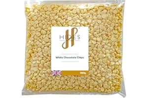 Hides Fine Foods - White Chocolate Chips -500g - GMO - Free - Suitable for Vegetarians - Baking - Desserts - Cookies - Ganache - Muffins - Cakesicles - Cakes - Cupcakes -Tempering - Chocolate Mocha