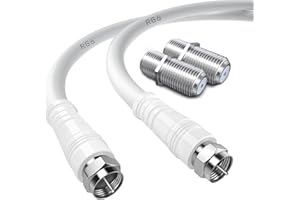 TUOLNK RG6 TV Aerial Cable F Male to F Male High Speed RG6 Coaxial Cable with F Female Compression Connector 75 Ohm, for Cable Box, TV, Satellite, Digital Router 3.3FT(1M)