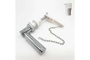 Chonphan Toilet Flush Handle Replacement-1/2” Thread, Zinc Alloy Metal Handle Chrome Plated Toilet Cistern Lever Flush Handle with Chain for Toilet WC Cistern Tank-Sturdy Style