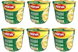 Instant Mashed potatoes Pots Halal Certified Mashed Potato Pot 40g | FabFinds Mug (6 Pack, Herb & Butter)