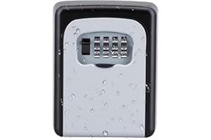 ZHEGE Key Box, Key Safe Wall Mounted, 4 Digit Combination Key Lock Box Outdoor Indoor to Share and Secure Keys for AirBnB Home Garage Office School, Waterproof Lockbox for Spare Key Storage, Grey