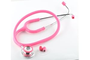 AR EMPORIUM Dual Head Stethoscope for Medical EMT Students Nurse Doctor Vet Light Weight Optimum Stethoscope (Pink)