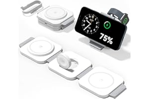 EGVQCM 3 in 1 induktive ladestation, 15W Magsafe ladegerät für iPhone 16/15/14/13/12 Pro Max,Apple Watch 10/9/8/7/Ultra und AirPods Pro 2/3,Apple ladegerät,Wireless Charger iPhone ladestation magsafe Charger