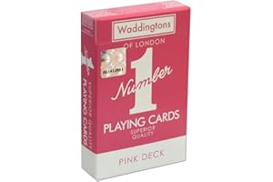 Waddingtons Number 1 Classic Pink Playing Card Game, play your favourite games from snap, poker and blackjack with this stylish deck, travel game, great gift and toy for boys and girls aged 6 plus