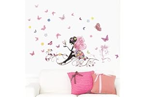 Ouneed® Wandaufkleber Wandtattoo Wandsticker , Schmetterlings Fee Aufkleber Schlafzimmer Wohnzimmer Wände (Rosa)