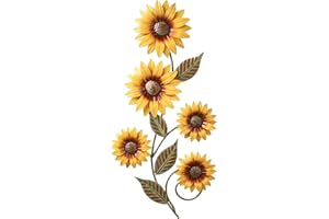 AIEIEII Sunflower Wall Decor, Home Decor Accessories Living Room Garden Ornaments Outdoor Kitchen Wall Art, Garden Fence Decorations for Patio Fence Porch Kitchen Livings Rooms Farmhouse Balcony
