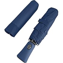 Ombrello Lungo Automatico PERLETTI 103 Cm - Blù Poliestere Antivento