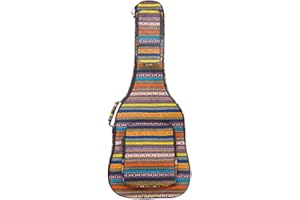 Glenmi 40 41 Zoll Akustikgitarrenkoffer Gigbag Mit 3D-Taschen, Gitarrentasche mit Nackenschutz-Kissenauflage, Bohemian Style Gitarrenkoffer, 12 mm Schwamm gepolstert