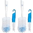 Mee Mee 360° Movable Nylon Bristle Baby Feeding Bottle & Nipple Cleaning Brush | Ergonomic Handle | Easy to Clean Bottle Corners for Narrow Neck & Wide Neck | BPA Free, Easy Hanging Storage | Blue