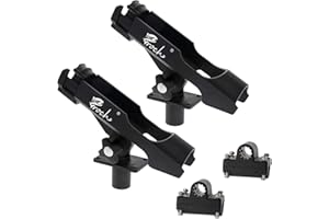 CROCH Support de Canne à Pêche pour Bateaux et Kayak à 360 ° Réglable et Rotatif - 2 Pièces