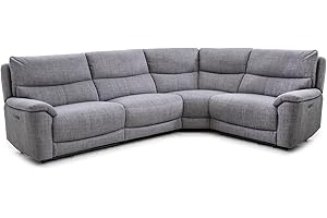 AZRBOPO Recliner Sofa Set, Corner Sofa Set Large 5 Seats Fabric Armchair Set, Reclining Sectional Sofa Set Motor Recliner Padded Sofa with Side USB Charger Port for Living Room Home Furniture - 1C2 Set