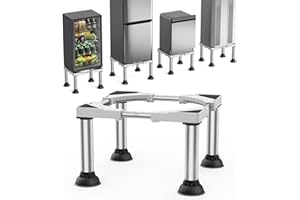 DEWEL Untergestell Kühlschrank Sockel Höhe 30-33cm Verstellbare 4 Stabile Saugnapf Füße unterschrank kühlschrank erhöhung für Gefrierschrank Spülmaschine Geschirrspüler Haushalts Geräte, Weiß