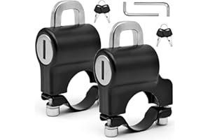 Motorcycle Helmet Lock, FORYNXHWIN 2Pcs Handlebars Universal Motorcycle Helmet Security Lock Padlock Anti-Theft Helmet Lock with 4 Keys and 2 Wrenches