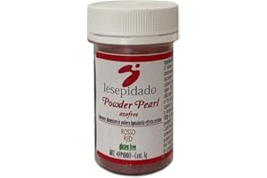 LESEPIDADO SRL Colorante Alimentare Polvere Perlato 3g Rosso. Ideale per composti trasparenti: gelatine o glasse, per decorare pasta di zucchero, biscotti, torte, semifreddi, gelati..