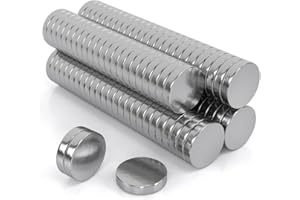 JAWAONLINE JAWA Mini Magneti 10x2mm Argento - Magneti da frigo con forte tenuta - Magneti al neodimio di alta qualità - Magneti extra forti per lavagne magnetiche, casa, officina e ufficio (40 pezzi)