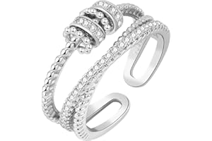 JEZIORO Fidget Ring for Anxiety Women,Rings for Teen Girls,Give Kids/Daughter/Mum/Granddaughter Gifts,with Spinner of Ring,Hug Mother Gift,Can Calm Mood And Health Sleep,Adhd Aids,Unusual Adjustable Jewellery